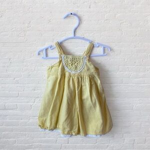 Janie and Jack // Yellow Lemon Baby Dress with Button and Tie Back
